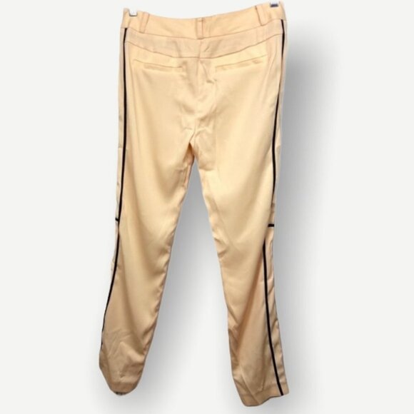 NWT Vero Moda Trousers Peach Black Striped Pants Ankle Length Amber Slim Leg New - Picture 5 of 8